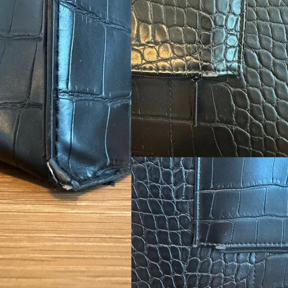 Beis | The Large Work Tote | Black Croc - Picture 15 of 17